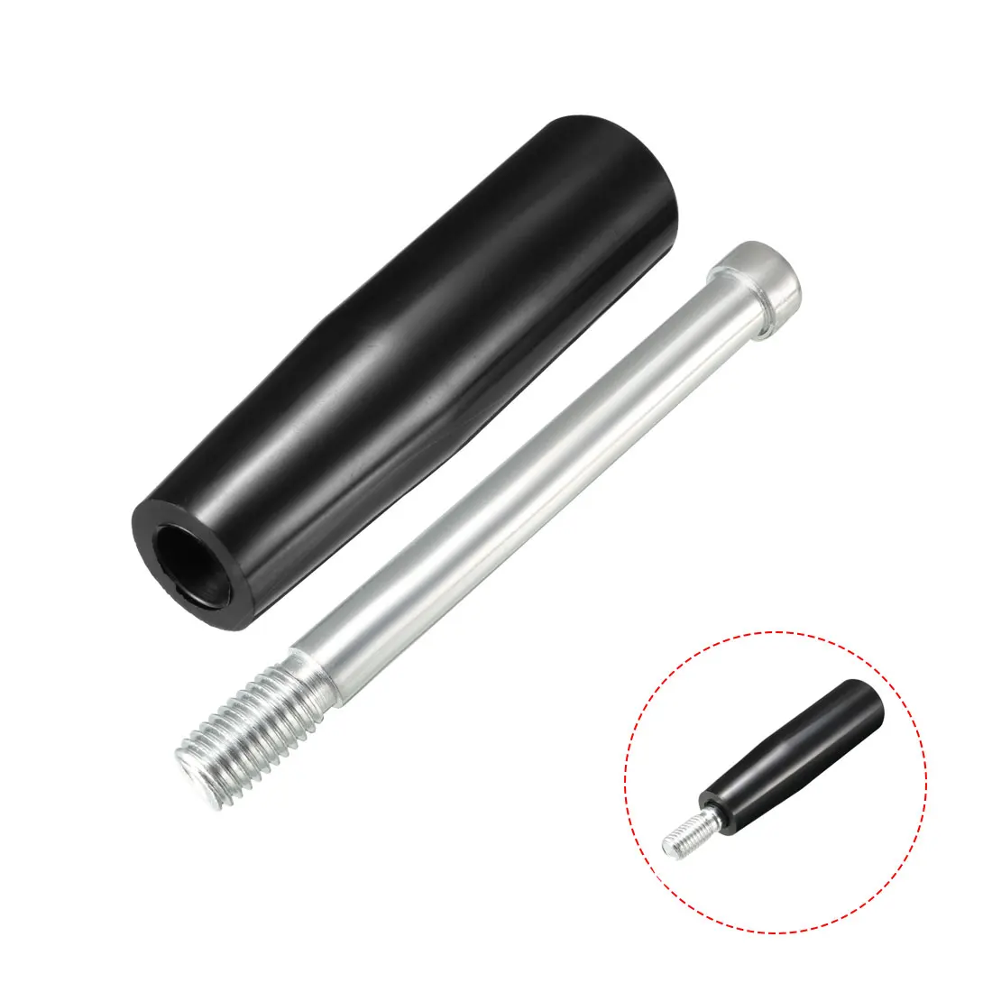1Pcs M10 M12 Revolving Handle Plastic Metal Knob Male Threaded Stem Handwheel Screw fit for Milling Machine Lathe Grinding 100mm