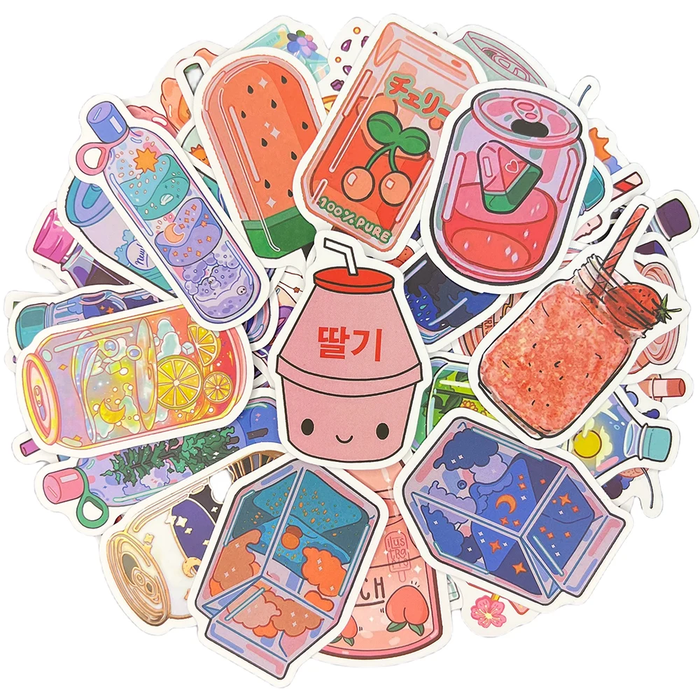 10/30/50Pcs Drink Bottle Cute Waterproof Graffiti Sticker Aesthetic Decorative Luggage Laptop Phone Guitar Scrapbook Kid Sticker