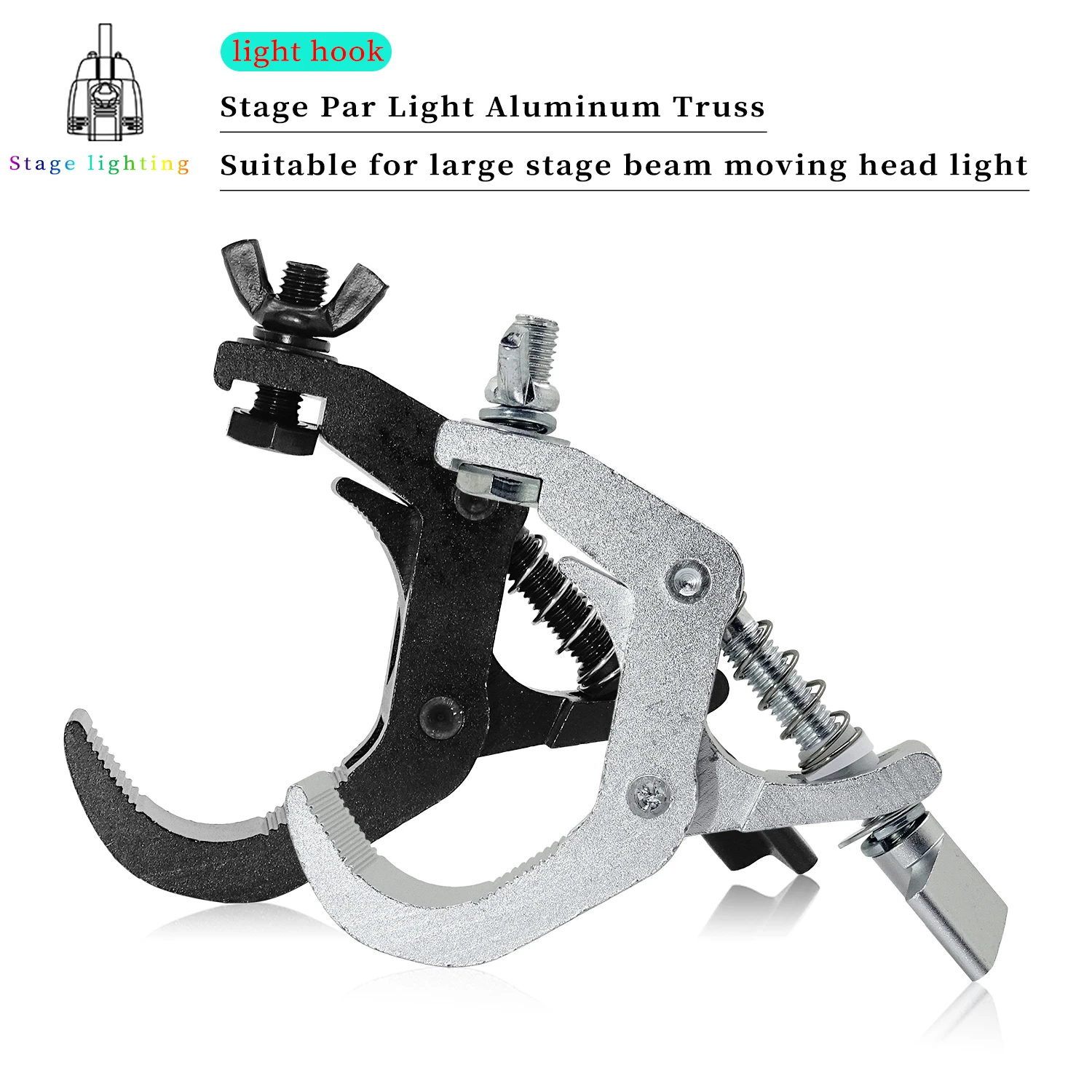 10pcs/Aluminum Alloy Clip 150kg 40-60mm Hook Bracket Stage Durable Heavy Duty Hook DJ Lighting Kit Hook - 2