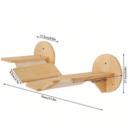 Wall-Mounted Cat Climbing Playground with Scratching Post, Hammock, and Sisal Ladder (1PC Bridge C)