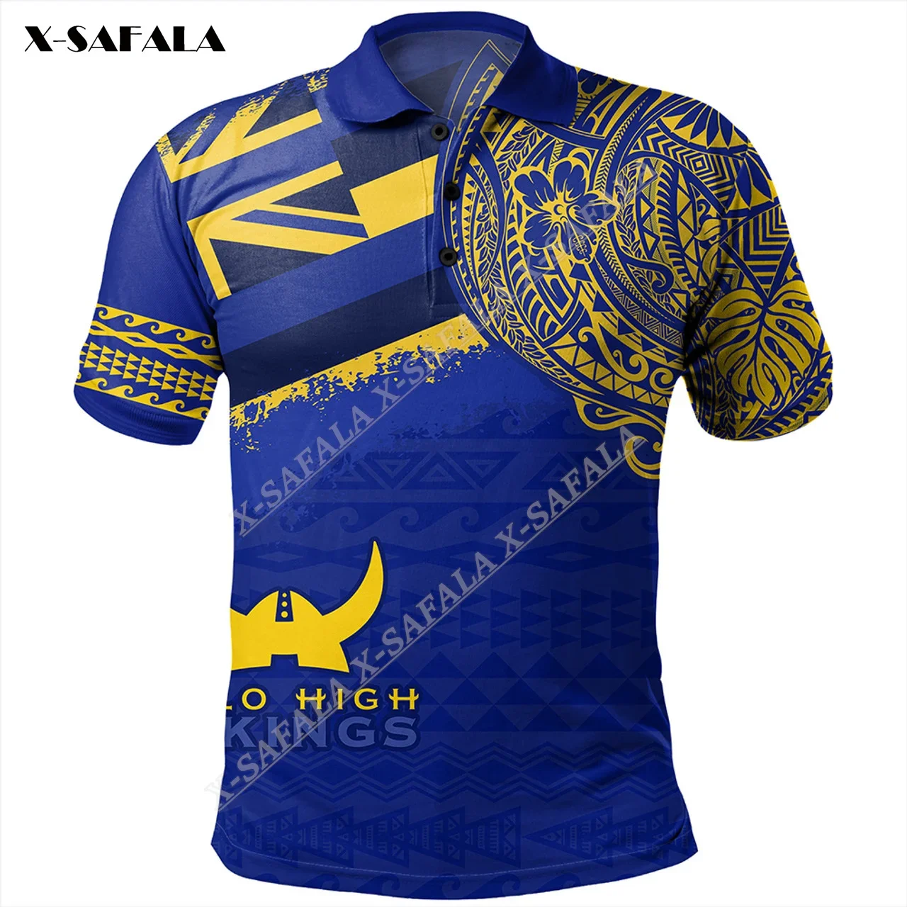 

Hawaii Custom Personalised Polynesian Hilo High School With Crest Style 3D Printed Unisex Polo Shirts Men Women Casual Tops