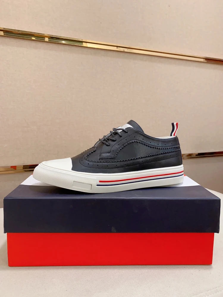 

TB THOM Men Casual Shoes Autumn Winter Outdoor Unisex Cowhide Sneakers Fashion Lace Up Adult Footwear Luxury Brand Leather Shoes