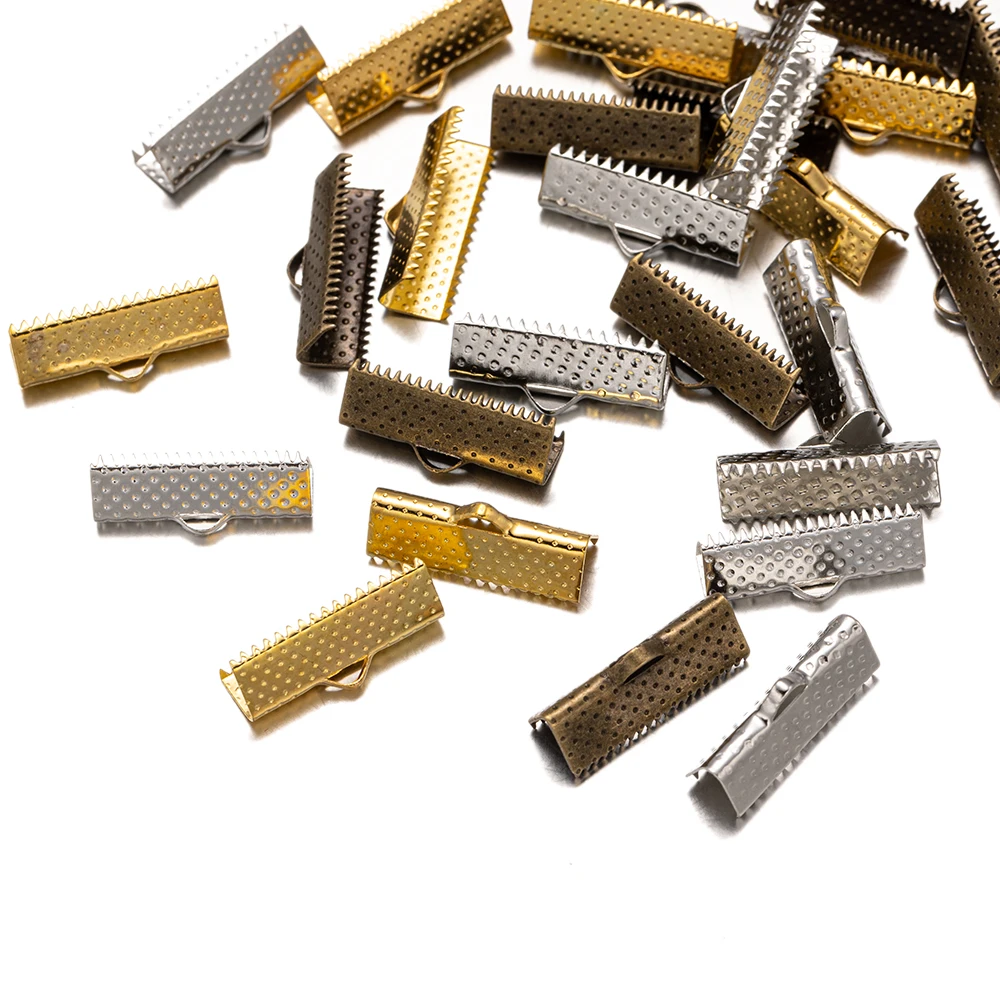 30 Cierres Para Pulseras De Cuero - Plata (2mm A 6mm, 5 Uds Por Tamaño)