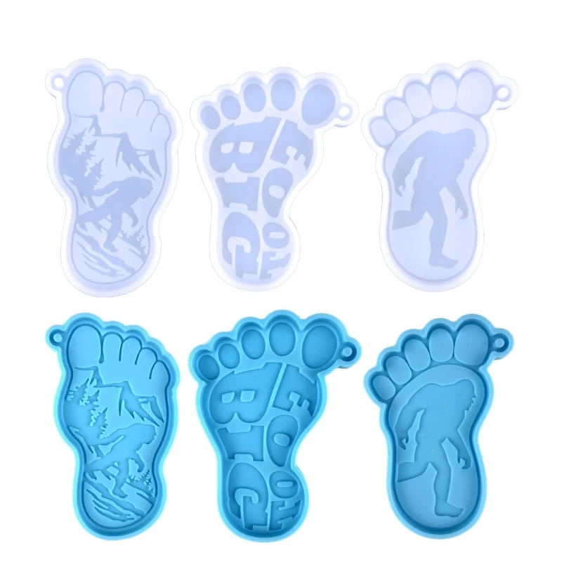 Keychain Silicone Mold Foot Shaped Silicone Mold for Car Pendant Home Decor Crystal Epoxy Resin Mold Jewelry Making Dropship