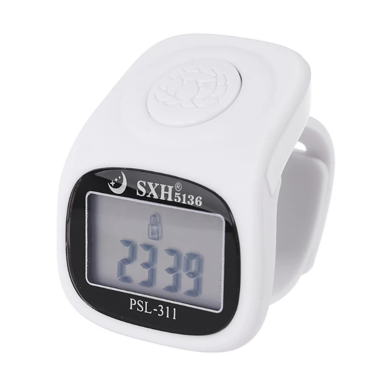 Finger Counter Islamic Tasbih Bead 6 Digital LED Electronic Handheld Tally Counter Clicker with Remind Time Manual