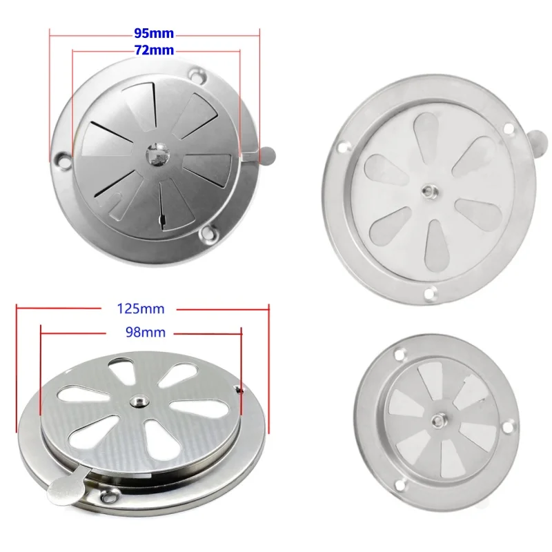 Air Vent Grille Round Ducting Ventilation Cover BBQ Grill Smoker Exhaust Vent Stove