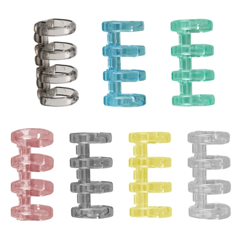 4 Ring Plastic Book Rings Loose Leaf Binding Ring Large Capacity DIY Scrapbook Photo Card for Women Girls Students 5PC
