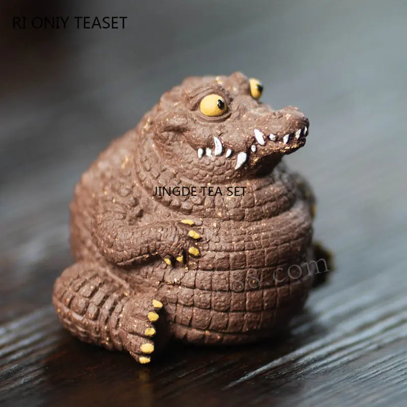 Yixing Yixing Purple Clay Tea Pet Crocodile Statue Animal Tea Ware Crafts Tea Set Accessories