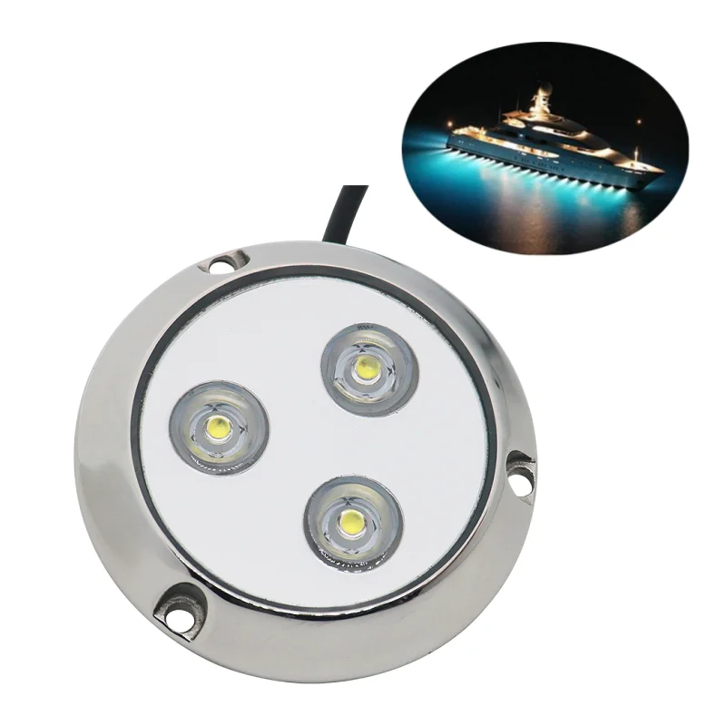 IP68 Waterproof LED Underwater Boat Light Swimming Pool Lamp Dock Yacht Outdoor 9W 30W Marine Ship Hardware Accessories dc8 28v 9w chromed bronze waterproof underwater led marine boat dock drain plug light tp tddp 9w