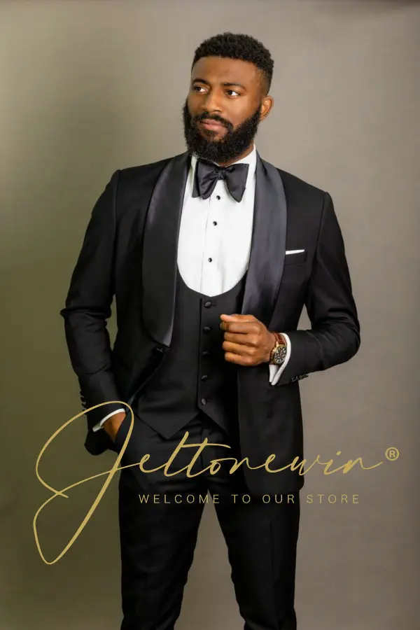 

Wedding Dress 3 Pieces Jacket+Pants+Vest Men Suit Set Slim Fit Tuxedo Male Blazer Men Wedding Suits Groom Trajes De Hombre