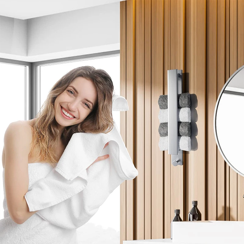 Self-Adhesive,No Drilling,Easy to Install,Towel Holder,Guest,Bathroom,Towel Holder