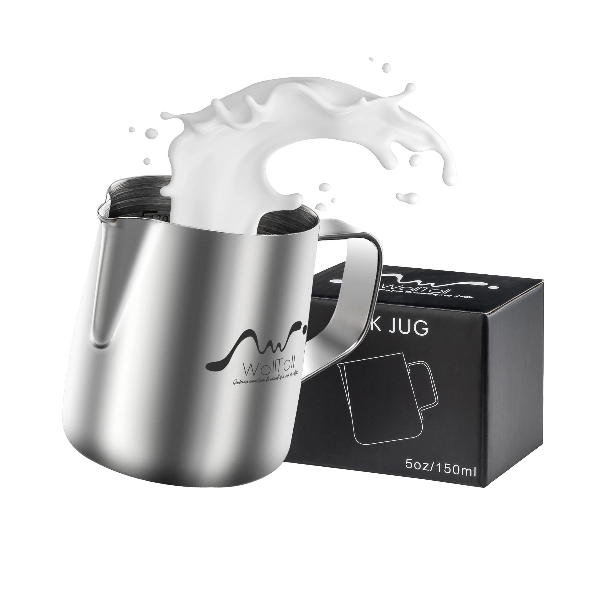 Milk Frothing Pitcher Stainless Steel Espresso Coffee Barista Craft Latte Cappuccino Creamer Frother Jug | Дом и сад