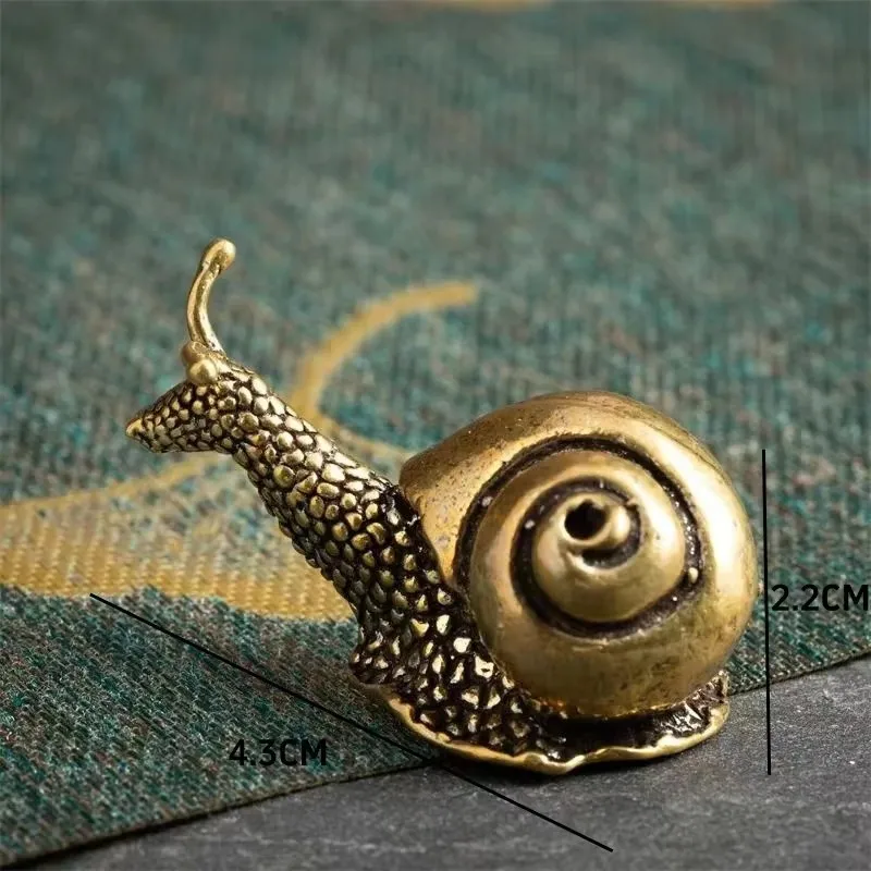Solid Copper Snail Ornaments Brass Simulation Animal Figurines Tea Pet Miniatures Home Decorations Feng Shui Gift Figurines 5