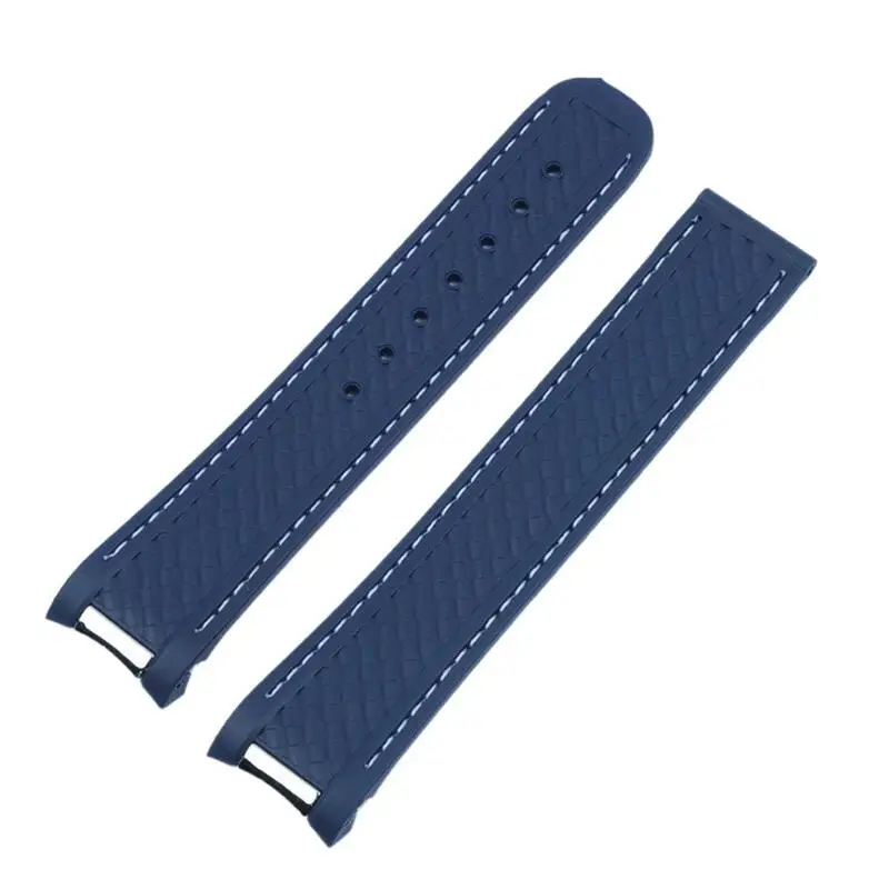 SCHIK 20mm Rubber Watch Band For Omega Strap Seamaster 300 AT150 Aqua Terra Ultra Light 8900 Steel Buckle Watchband Bracelets