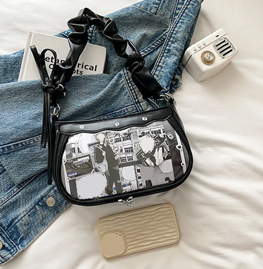 Student Shoulder Bag Transparent Yabi  Stylish and Versatile Shoulder Bag Pain Bag Display Case Badge Storage Pouch