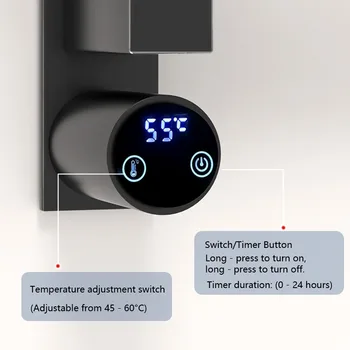 ราวตากผ้าขนหนูแบบติดผนังพร้อมเครื่องทำความร้อนในห้องน้ำ ปรับอุณหภูมิและตั้งเวลาได้ 2