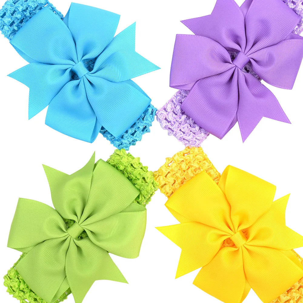 

10pcs High Quality Ribbon Bow Headbands ,Girls Lovely Elastic Hairband For Headwear Accessories Free Shipping