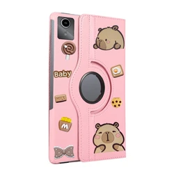 DIY Kids Tablet Case with 360° Rotating Stand - Adjustable Shockproof Cover for Lenovo Tab M11 (Pink)