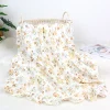 Baby  Organic Cotton Wrap Gauze Ruffle Baby Blanket Newborn Security Muslin Swaddle Blanket 3
