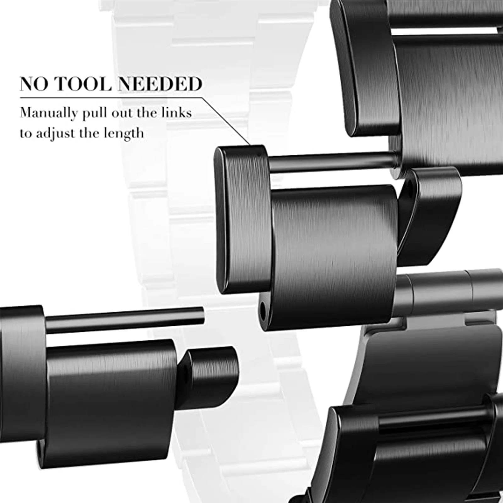 No Tools Adjust Metal Strap for Apple Watch Ultra 8 7 49mm 45mm Stainless Steel Slim Bracelet iWatch 6 5 4 3 SE 44mm 42mm 40mm
