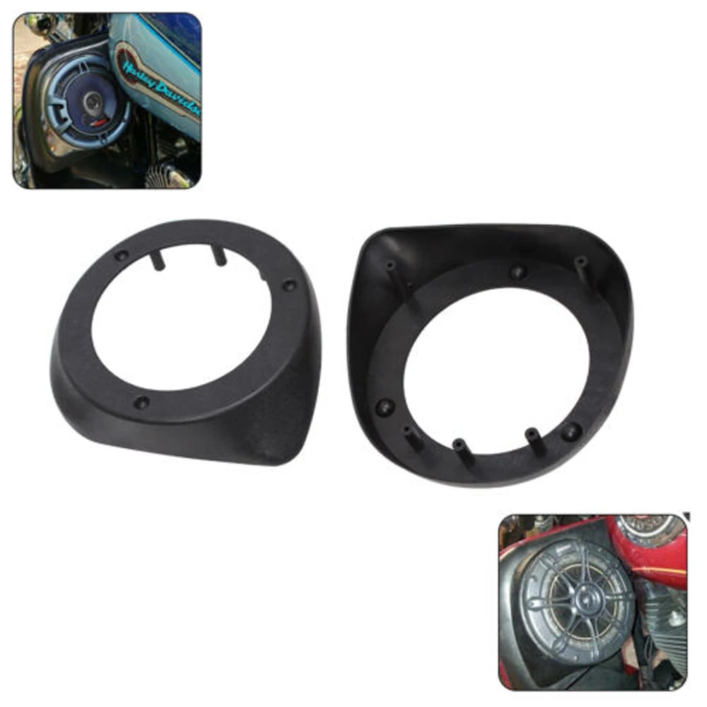 Motorcycle Black Lower Fairing 6.5" Speaker Adapter Pods Cover For