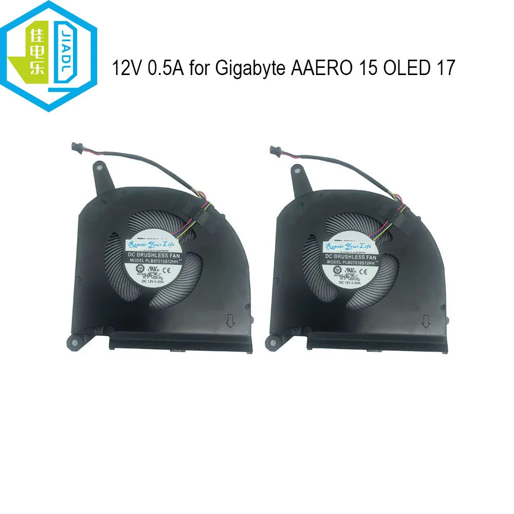 Ventilador de Refrigeração do Processador Central Gpu do Portátil de 12v para Gigabyte Aero 15 Oled SA 17 xa xb P75 P77 Hdr xa Rp75xa Rp77xa 27r1801071-a70s Plb07010s12hh