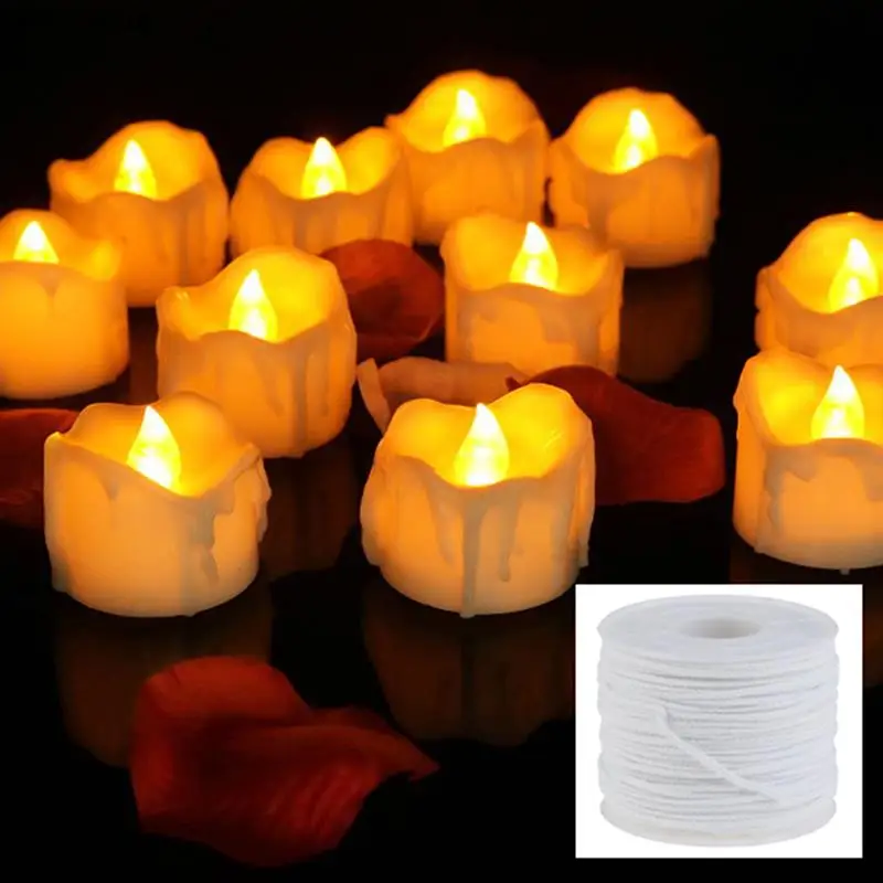 1 Roll 61M Cotton Candle Woven Wick White Candle Wick For DIY And Making