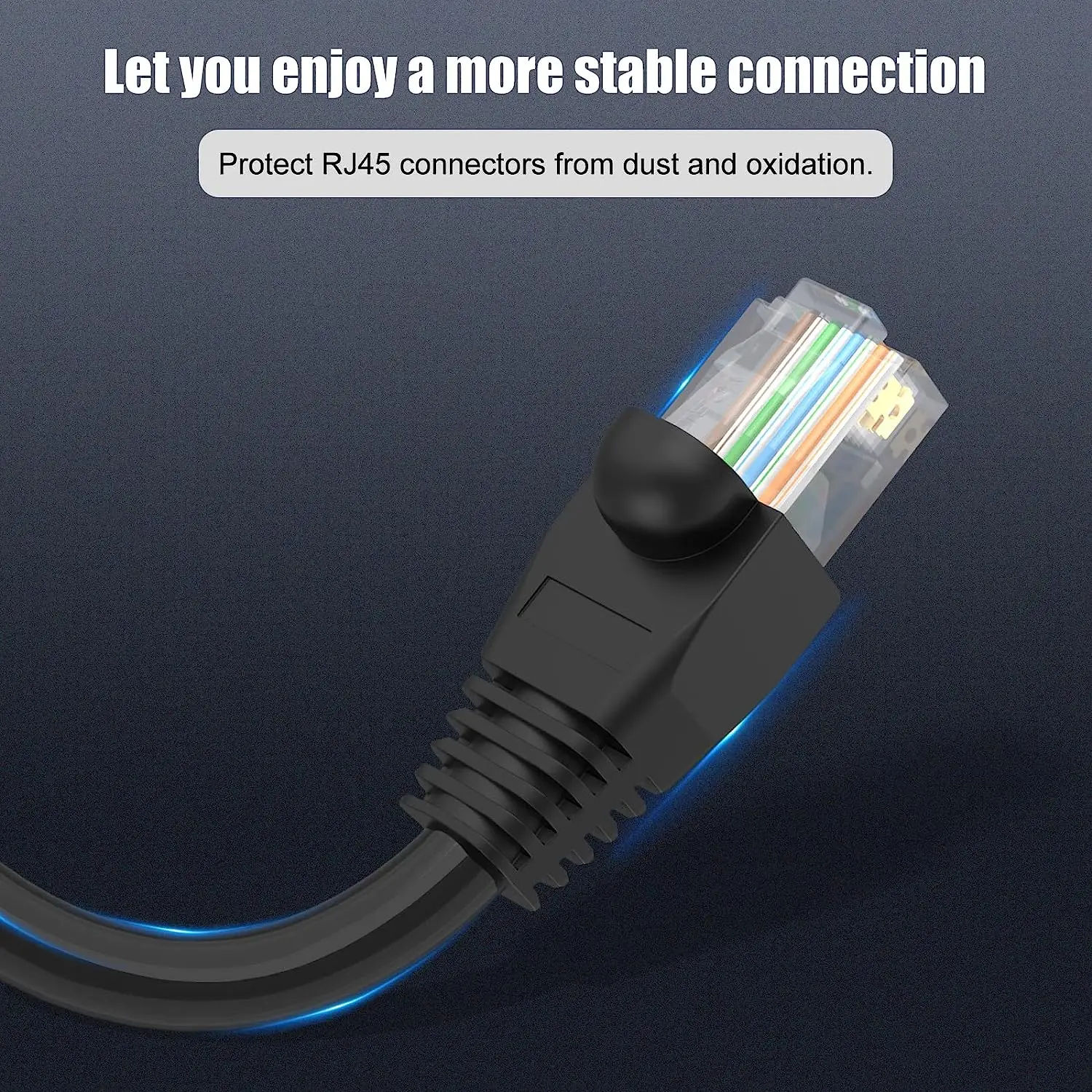 Zoerax Strain Relief Boot Tampa do Conector Rj45 Plug Tampa Modular do Conector Botas de Cabo Conector Cat5 Cat5e Cat6 100 Pcs - Imagem 5