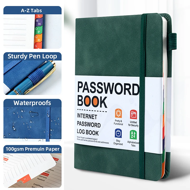 Password Keeper: Alphabetical Pocket Address Log and Password Organizer Notebook
