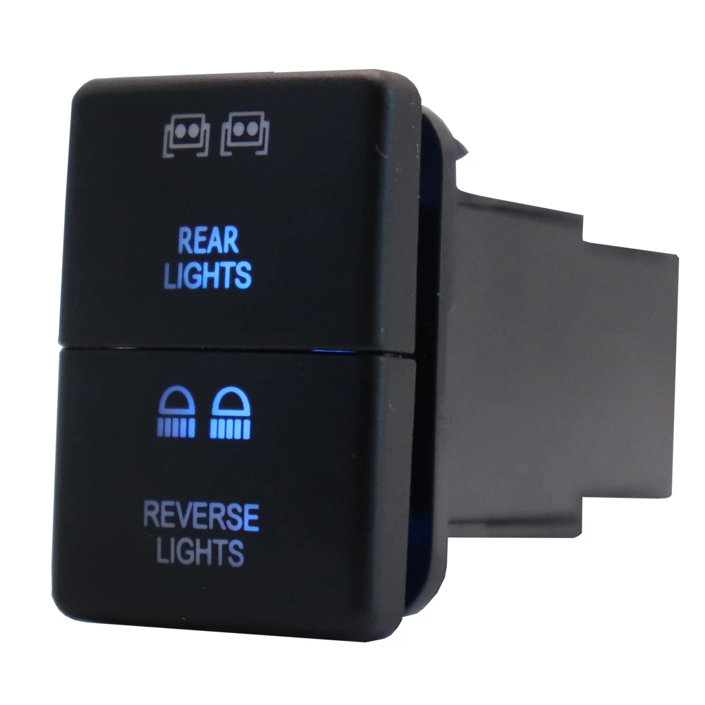 Dual Push Button Switch 12v Onoff Rear Lights Blue/green Backlit 32