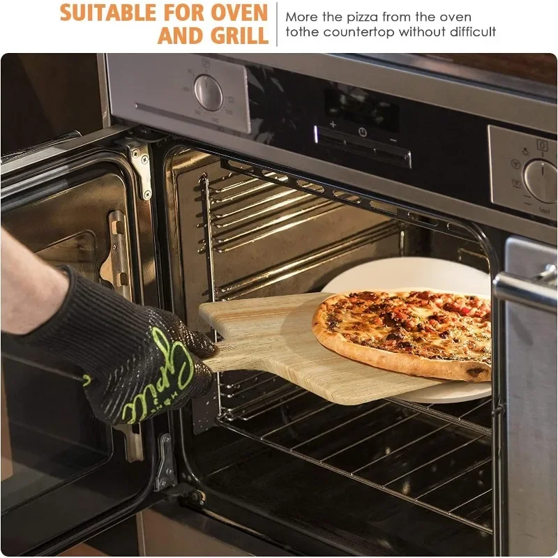 1/2 PCS Round Pizza Stone Set, 12" Pizza Stone for Oven Peel Cutter Baking for Pizza,Bread kitchen accessories