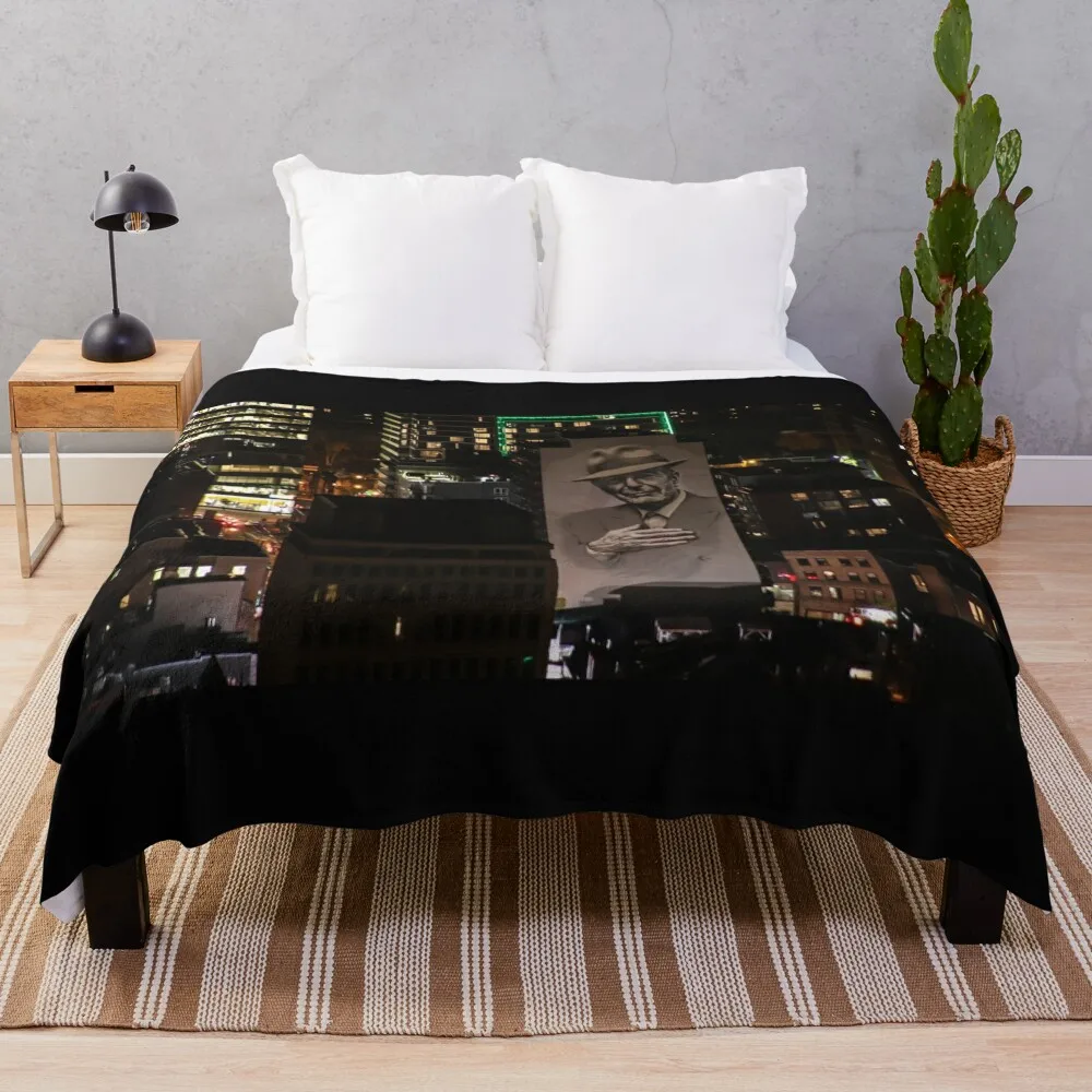 

Montreal at Night Home of Leonard Cohen Throw Blanket Heavy Blanket manga Fluffy Soft Blankets