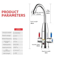 Robinet de chauffe-eau électrique de cuisine 3000W 220V, robinet de chauffage instantané, Geyser de chauffe-eau sans réservoir avec affichage numérique pour la maison 6