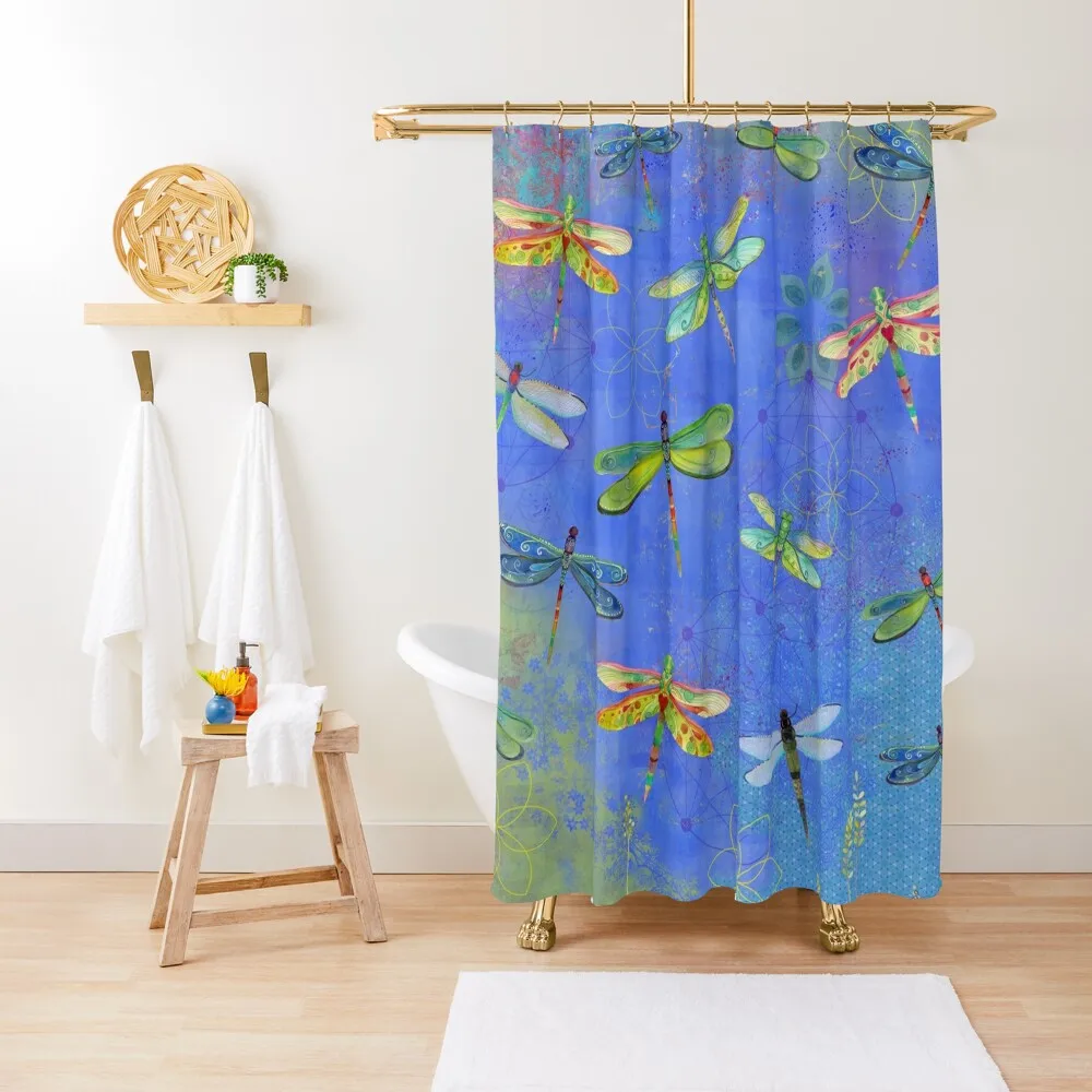 

Dragonfly Boho Watercolor Shower Curtain For Bathroom Shower Modern Bathroom Accessories Anime Shower Bathroom Fabric Curtain