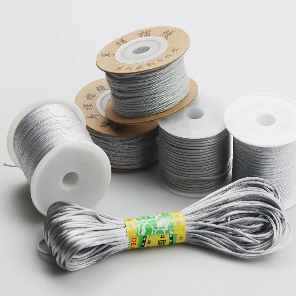 

0.4MM-1.5MM Silver Series Chinese knot Thread Wax Thread Cotton Thread Tassel Thread DIY Bracelet weaving