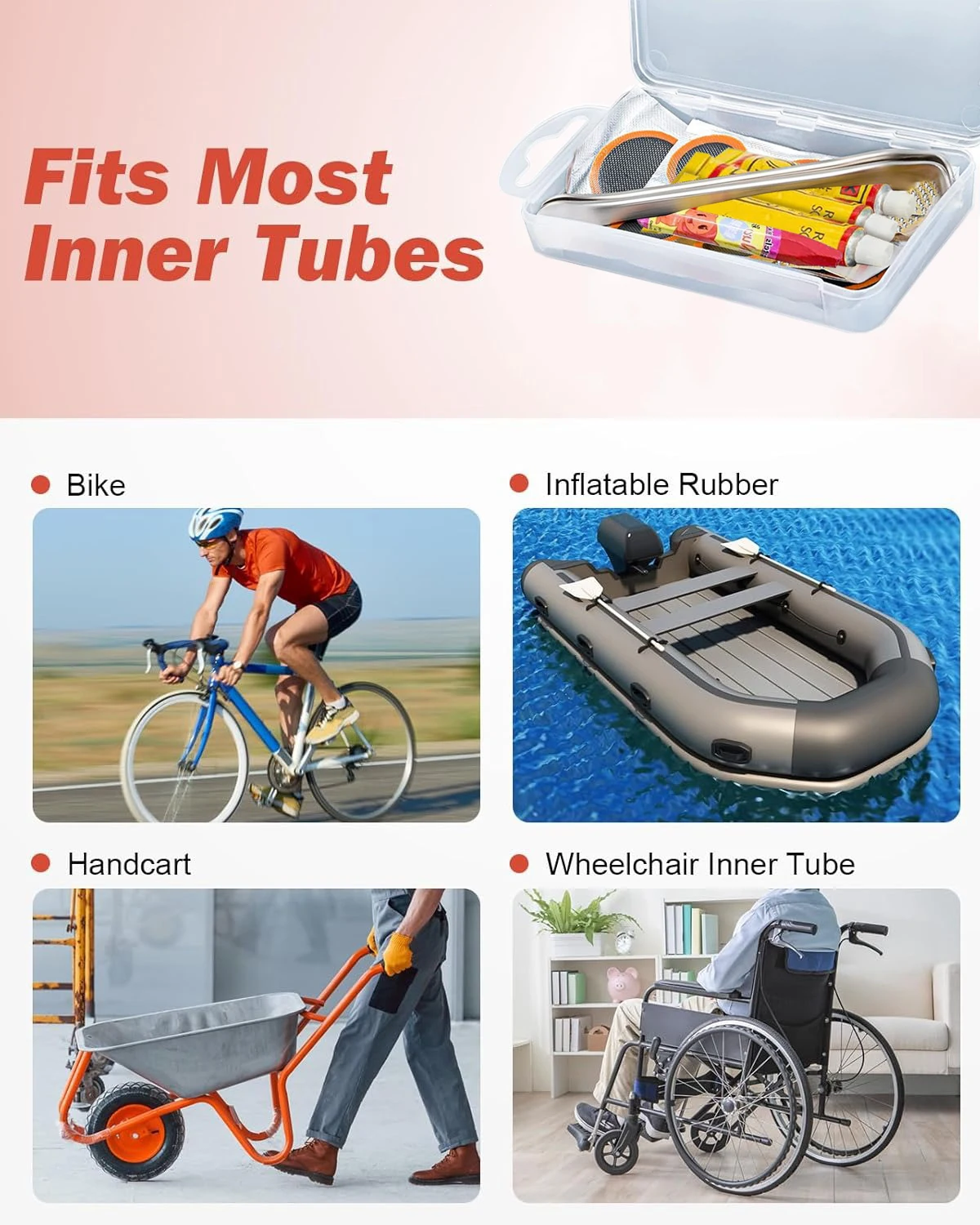 Complete Bike Tire Patch Repair Kit 6