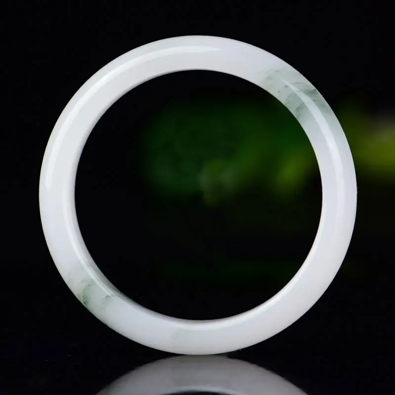 

Luxury Real Natural Jade Bracelet For Women Female Lady Daily Wearing Flat Shape Bangles Mother's Day Fine Vintage Jewelry Gift