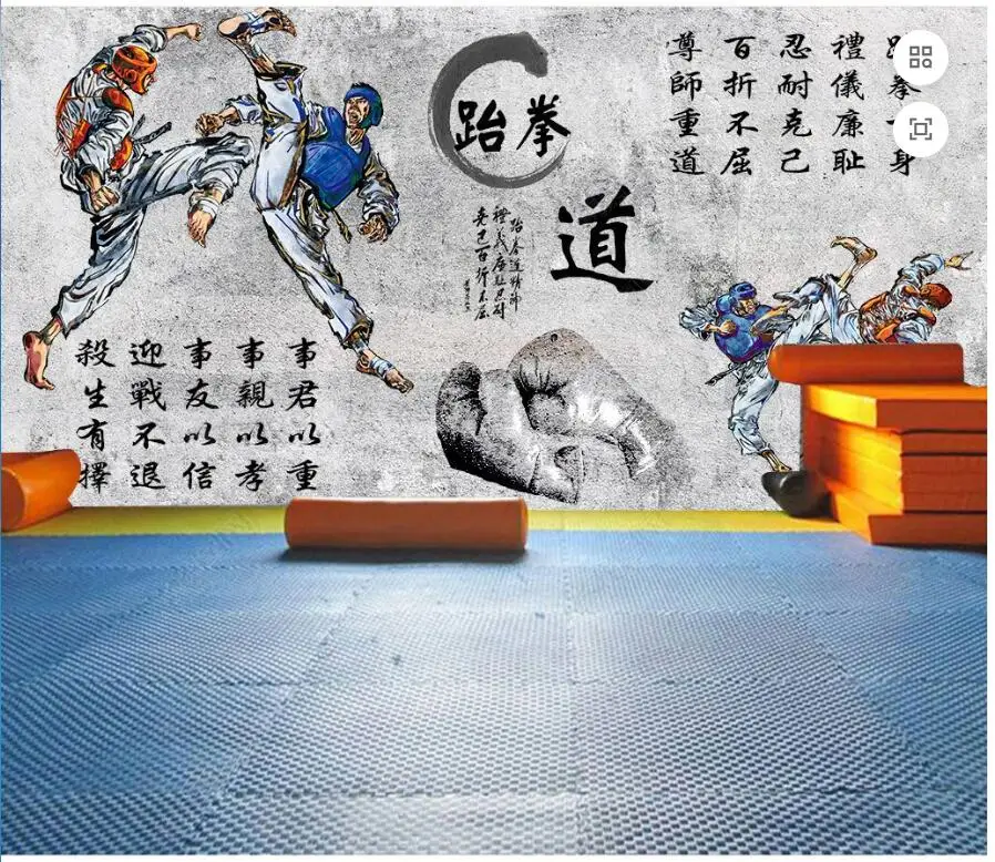 

3d photo wallpaper custom mural Taekwondo Gym Boxing Martial Arts background living room home decor wallpaper for walls 3d