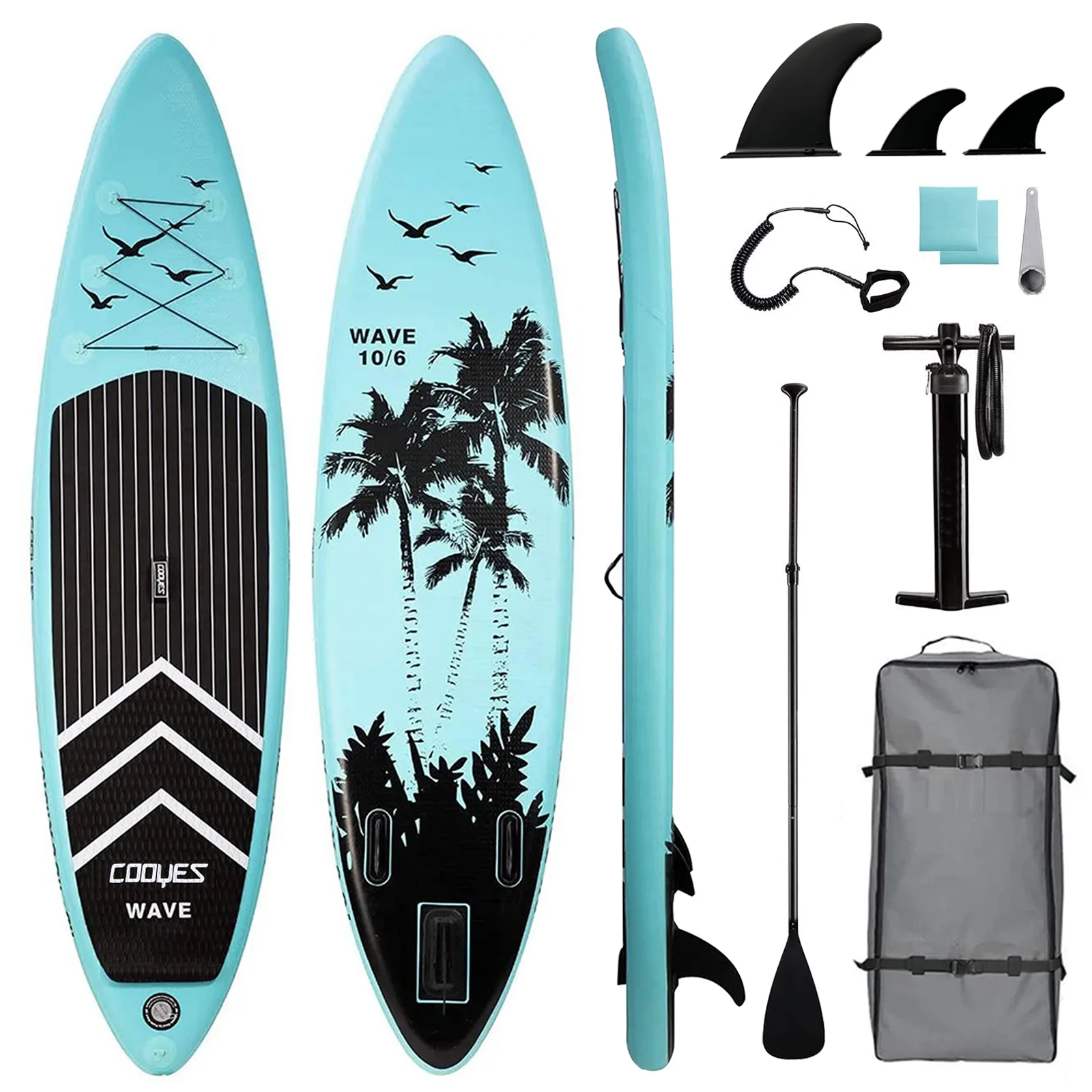 

320cm Inflatable Stand Up Paddle Boards with Premium SUP Paddle Board Accessories, Wide Stance, Non-Slip Comfort Deck
