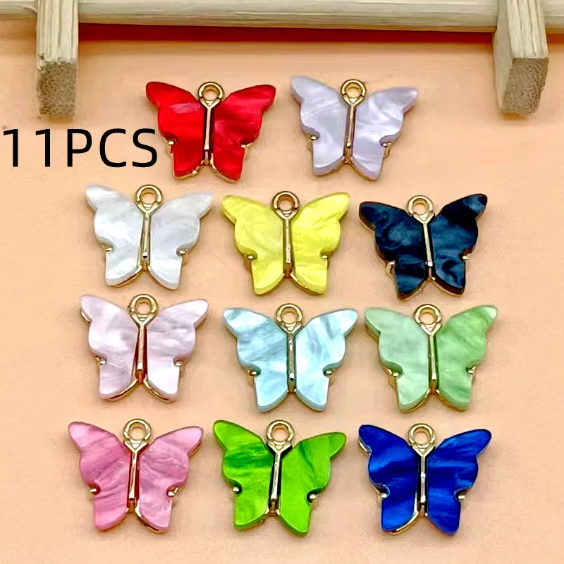 

10Pcs 11 Color Resin Animal Butterfly Charms for Jewelry Making Pendants Necklaces Cute Earrings DIY Handmade Accessories