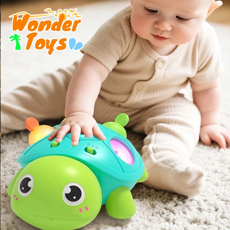  장난감 6 12 개월 거북이 크롤링 장난감 를위한 뮤지컬 라이트 게임  움직이는..