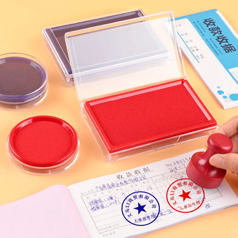 

Large Ink Box, Quick Drying Printing Platform, Blue And Red, Financial Seal, Printing Oil, Office Supplies