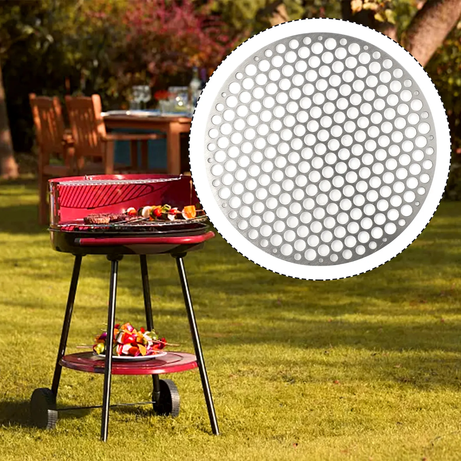 Iron Mesh BBQ Mat Grid Outdoor Cooking Grill Net Barbecue Rack Grill Mesh Non-stick 304 Stainless Steel BBQ Net