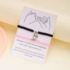Bracelet porte-bonheur en corde tressée rouge, 2 pièces, pour femmes et hommes, cœur romantique, magnétique, assorti, bijoux pour amoureux de la saint-valentin