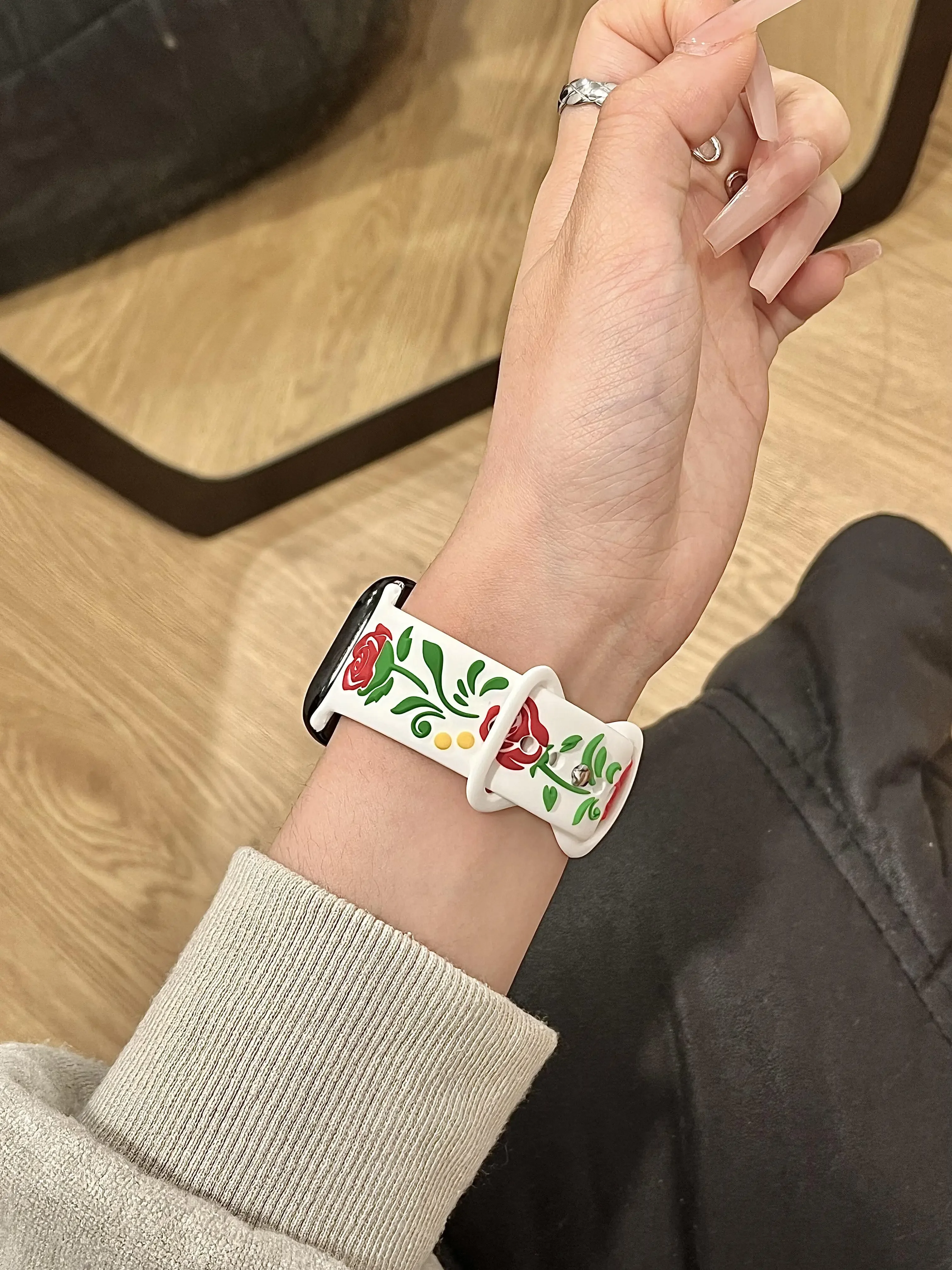 Elegant Rose Silicone Strap