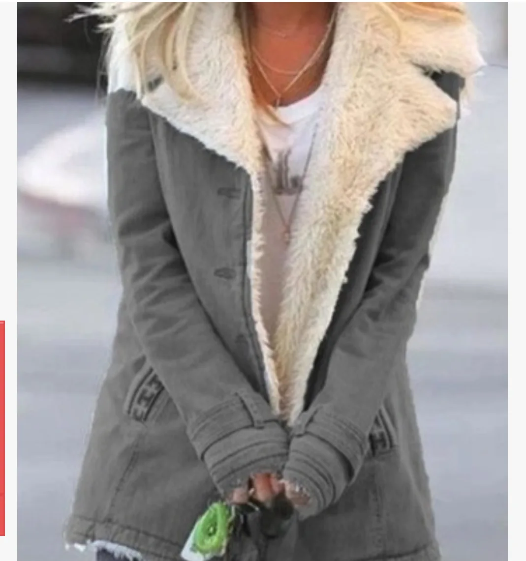 

2023 Autumn/Winter plush long sleeved warm cotton jacket for women