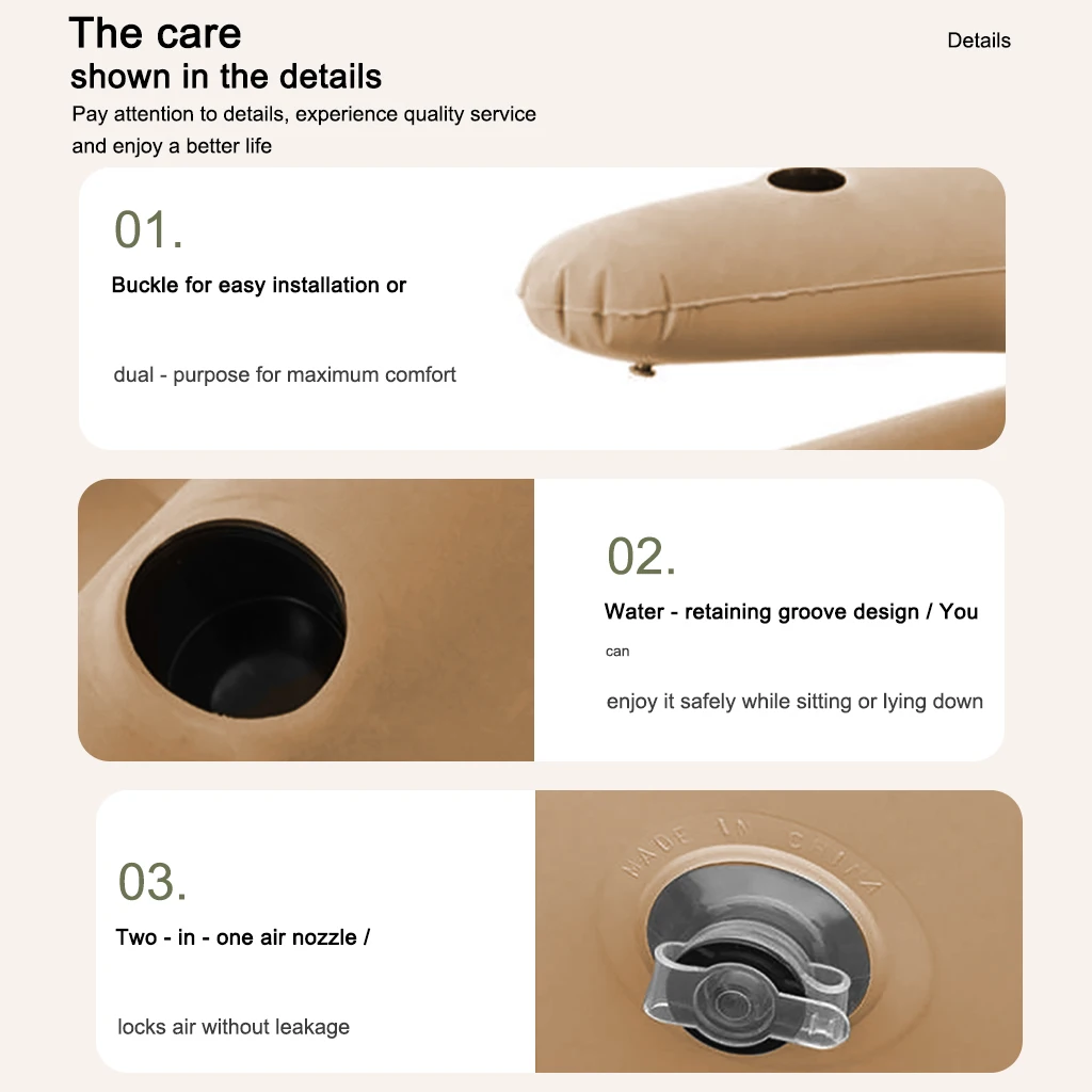 Picknick-Klappbetten aus verdicktem Doppelkunststoff, modernes aufblasbares Klappbett für den Außenbereich, kreatives Bett mit einzigartigem Design – Detail 36