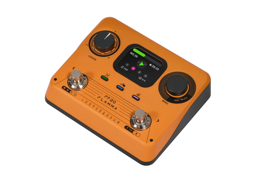 FLAMMA FF20 Stereo Dual Footswitch Looper Drum Machine Pedal