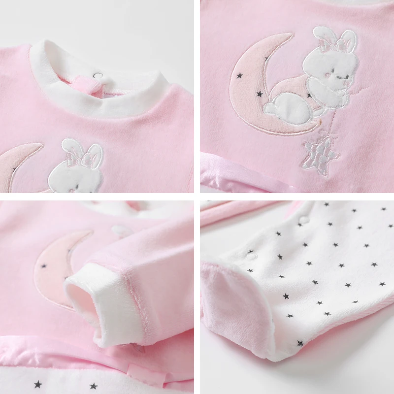 Autumn New High Quality Velvet New Born Baby Romper Girl Casual Lovable Footies Jumpsuit Rompers Baby Girl Clothing 0-12m