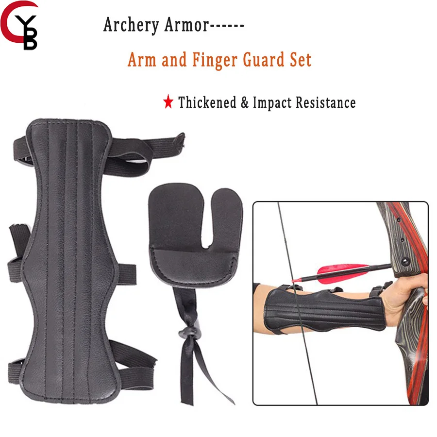 1SetArcheryArmGuardsFingerGuardsArcheryWristGuardforRecurve